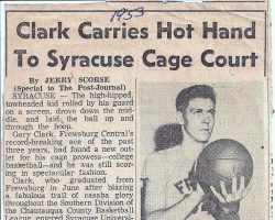 Clark Carries Hot Hand To Syracuse Cage Court. 1953.