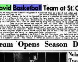 Knights to Host House of David. <em>The Saratogian</em>, November 14, 1957. Knights to Host House of David. November 14, 1957.