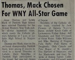 Thomas, Mack Chosen For WNY All-Star Game. 1973. Thomas, Mack Chosen For WNY All-Star Game. 1973.