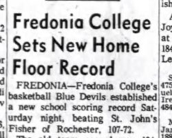 Fredonia College Sets New Home Floor Record. January 7, 1963.