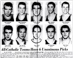 All-Catholic Teams Have 6 Unanimous Picks. March 8, 1960.