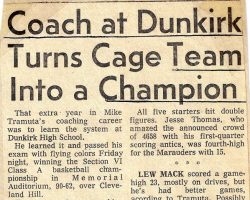 Coach at Dunkirk Turns Cage Team Into a Champion. 1973.
