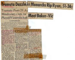 Tramuta Dazzles As Monarchs Rip Ryan, 51-36. March 1960.