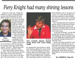 Fiery Knight had many shining lessons.  November 25, 2023. Part 1.