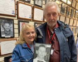 Les James' daughter Valerie (James) Dalton and husband Bud who visited the CSHOF on October 13, 2022 from their home in Arkansas.