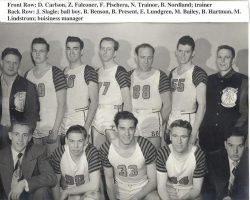Bill Present, back row, third from left, with the Jamestown Vikings in late 1940s.