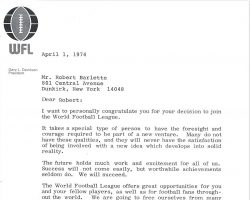 Letter from WFL. April 2, 1974. Letter from WFL. April 2, 1974.