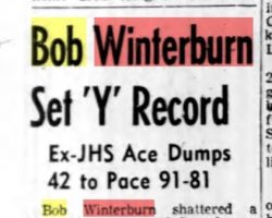 Bob Winterburn Set 'Y' Record. <em>Post-Journal</em> (Jamestown), January 23, 1956. Bob Winterburn Set 'Y' Record. January 23, 1956.
