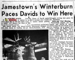 Jamestown's Winterburn Paces Davids to Win Here. <em>Post-Journal</em> (Jamestown). November 22, 1958. Jamestown's Winterburn Paces Davids to Win Here. November 22, 1958.