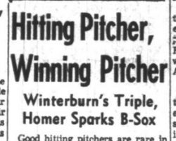 Hitting Pitcher, Winning Pitcher. <em>Post-Journal</em> (Jamestown). July 27, 1960. Hitting Pitcher, Winning Pitcher. July 27, 1960.