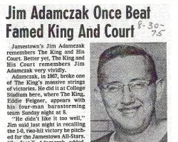 Jim Adamczak Once Beat Famed King And Court. August 30, 1975.