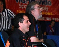 Fredonia head wrestling coach Alex Conti, left, and assistant Greg Betts.