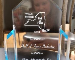 Western New York Softball Hall of Fame award to Jim Adamczak, Sr. October 16, 2021.