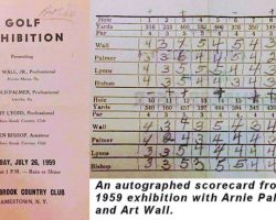 Scorecard from exhibition, July 26, 1959.