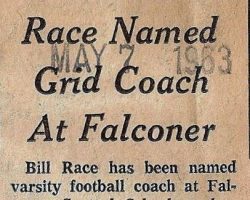 Race Named Grid Coach At Falconer