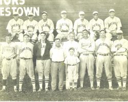 Manager Billy Webb and his 1930 Spiders. Webb is fourth, Swat Erickson is sixth from left and Hugh Bedient last in first row. Joe Nagle is second from left in back row. Vince McNamara, fifth from left in back row, went on to become president of the NY-Penn League.