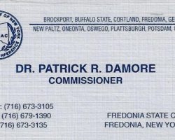 Dr. Damore's business card. Dr. Damore's business card.