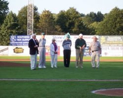 Getting ready to throw the first pitch.