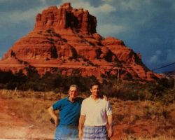 During a trip to the Men’s Senior Baseball League World Series in 1994, Charlie LaDuca, right, and his father, Sam, pose.
