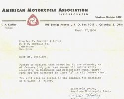American Motorcycle Association. March 17, 1960. American Motorcycle Association. March 17, 1960.
