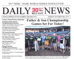Father &amp; Son Championship Games Set For Today!