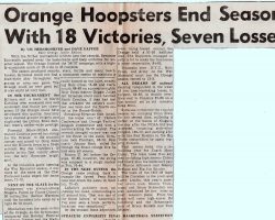 Orange Hoopster End Season With 18 Victories, Seven Losses.  1957.