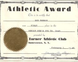 First Place 220 yard dash