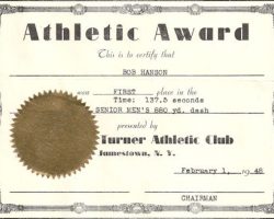 First Place 880 yard dash