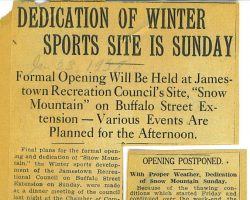 Dedication Of Winter Sports Site Is Sunday. January 23, 1938.