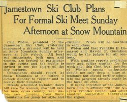 For Formal Ski Meet Sunday Afternoon at Snow Mountain.