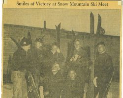 Smiles of Victory at Snow Mountain Ski Meet. February 6, 1939.