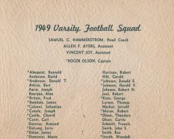 1949 JHS Football Banquet program, inside page 2.