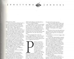 Keeping the Dream Alive. Jamestown Jammers program book, page 2, 1995 Keeping the dream Alive