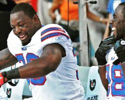 Jehuu Caulcrick with Buffalo Bills. Jehuu Caulcrick with Buffalo Bills.