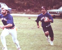 Joe Mistretta playing flag football.