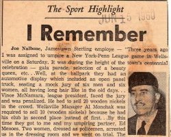 The Sport Highlight I Remember. June 15, 1960.
