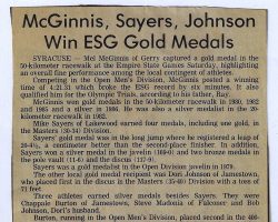 McGinnis, Sayers, Johnson Win ESG Gold Medals.