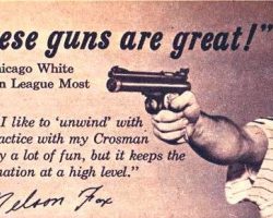 Nellie Fox advertised for Crosman firearms. Nellie Fox advertised for Crosman firearms.