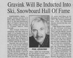 Gravink Will Be Inducted Into Ski, Snowboard Hall of Fame. <em>Post-Journal</em> (Jamestown), November 20, 2011. Gravink Will Be Inducted Into Ski, Snowboard Hall of Fame. November 20, 2011.