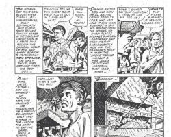 Comic strip version of Ray Caldwell being struck by lightning.