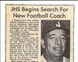JHS Begins Search For New Football Coach.  1983.