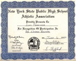 Far West Regional Softball participation certificate.  1989.
