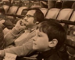 Ted Olsen with son Chris, 1972.