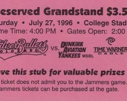 Game ticket stub.