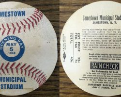 Jamestown Falcons 1948 opening day ticket. Jamestown Falcons 1948 opening day ticket.