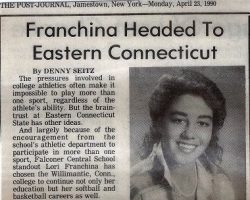 Franchina Headed To Eastern Connecticut.  April 23, 1990.