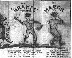 This 1958 cartoon features Bob Winterburn and Ken Martin. This 1958 cartoon features Bob Winterburn and Ken Martin.