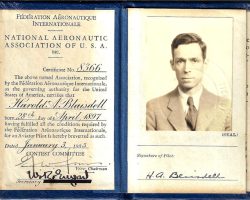 Harold Blaisdell's Aviator Certificate. January 3, 1933.