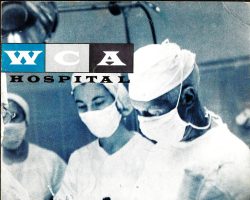 WCA Hospital publication featuring Dr. Blaisdell in surgery, 1959.