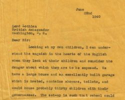 Letter from Dr. Blaisdell to British Ambassador. June 22, 1940.